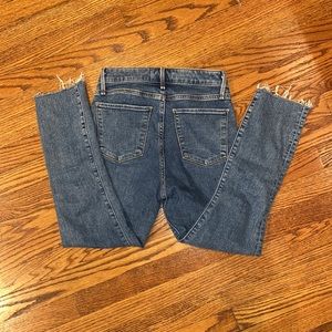 high rise ankle jeans